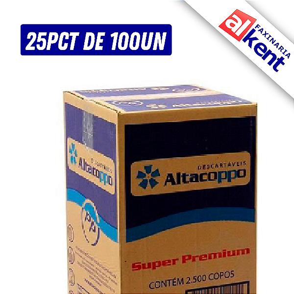 Copo Plástico Descartável PP Super Premium ALTACOPPO 80ml Cônico - Caixa com 2.500 unidades