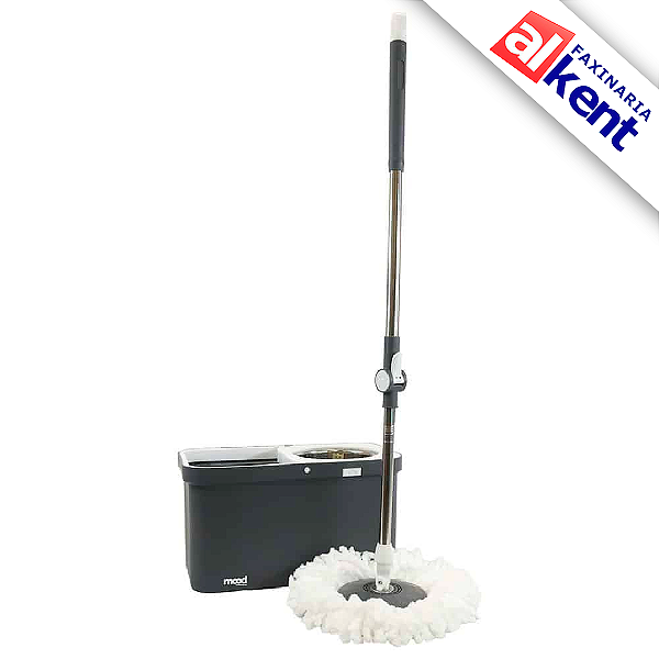 Mop Rotatório Retangular Mood com Cesto Inox 20L e 1 refil Nobre