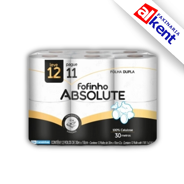 Papel Higiênico ABSOLUTE Fofinho FD Folha Dupla Pacote (12 rolos - 30m)
