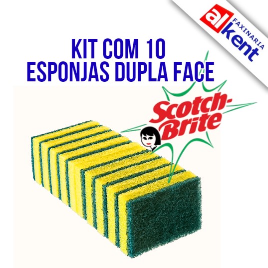 Kit com 10 Esponjas Dupla Face Scotch Brite 3M