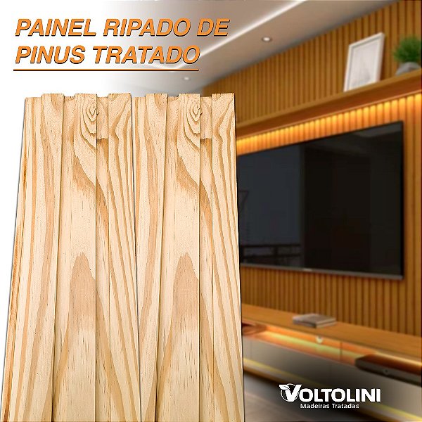 Ripado em Madeira de Pinus Tratado 2 cm x 13 cm x 3 m