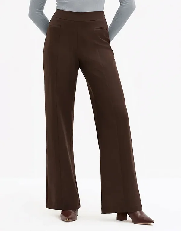 Calça Alfaiataria Wide Leg Marrom