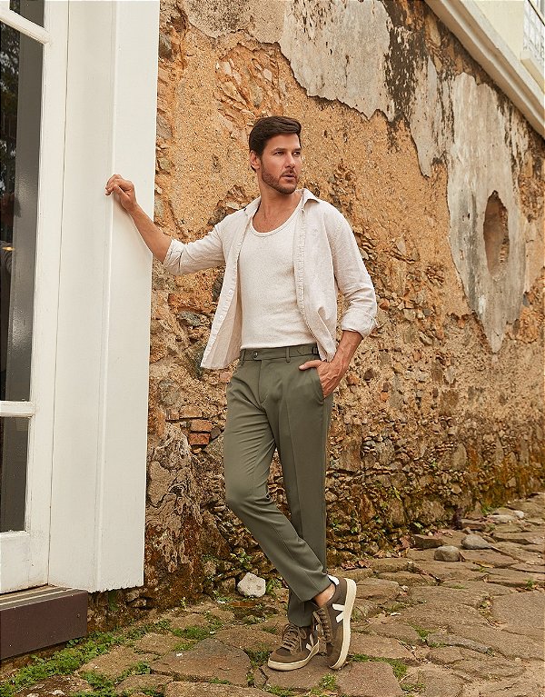 Calça Alfaiataria Fivela Lateral Versalhes