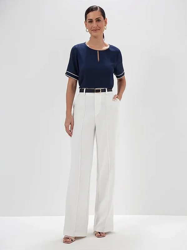 Calça Alfaiataria Wide Leg Nervura
