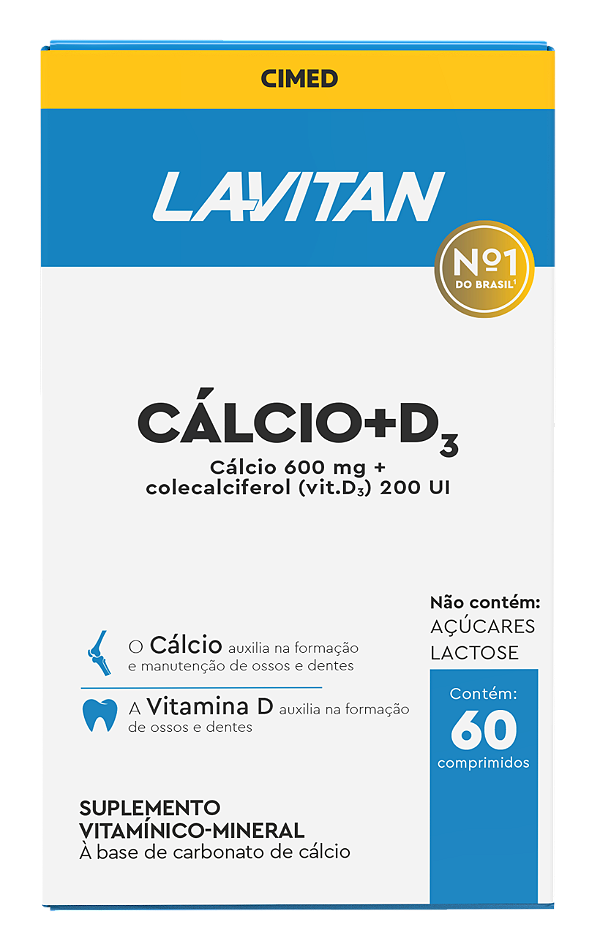 Lavitan Cálcio 600 mg + D3 200 UI