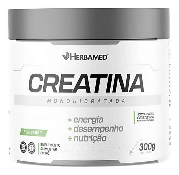 Creatina Pura 100% em Pó (HerbaMED) – Pote de 300 g