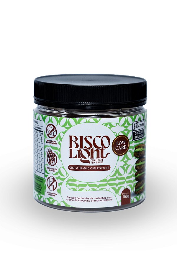 Biscoito Creme de Chocolate Branco com Pistache | Low Carb