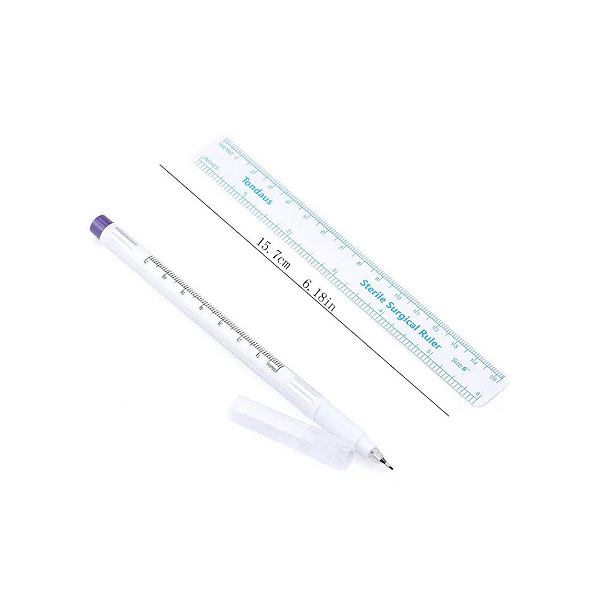 Caneta para marcação e régua