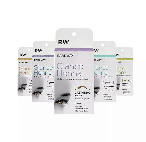 Henna para Sobrancelha + fixador Glance  Rare Way