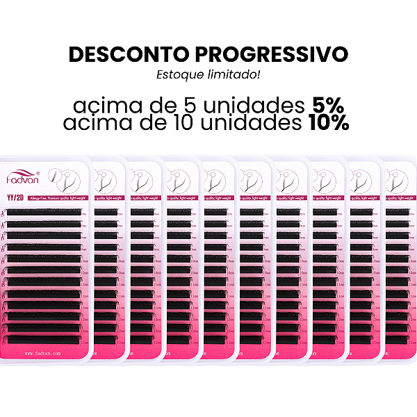 Cílios Fadvan YY 0,07 – Volume Brasileiro 2D