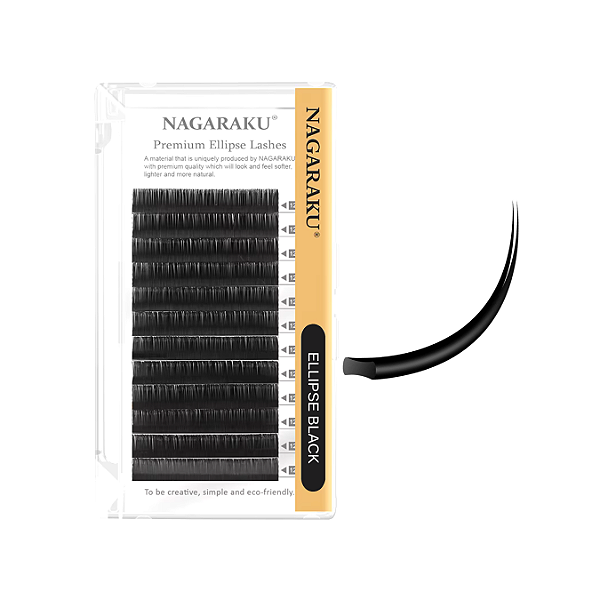 Cílios ellipse tesourinha preto black nagaraku mix e unitário