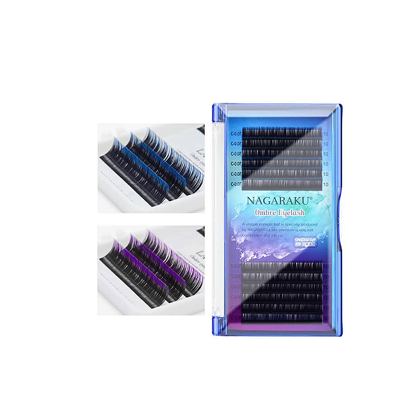 Cílios nagaraku ombre azul e roxo