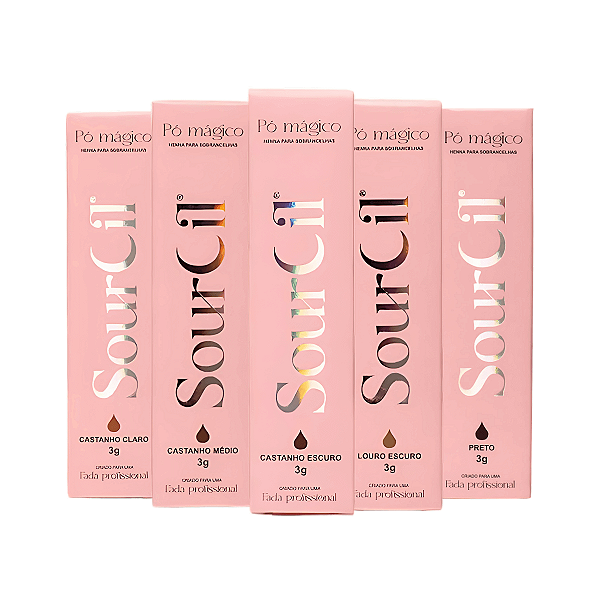 Kit Henna para Sobrancelhas Sourcil 3g — Linha Premium Vegana (Escolha a Cor)