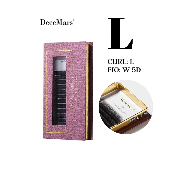 Cílios Decemars W 5D Curvatura L – Volume Egípcio com Efeito Lifting