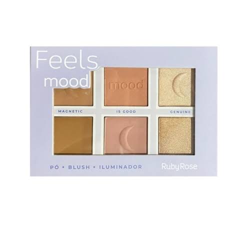 Paleta de bronze blush e iluminador ruby rose