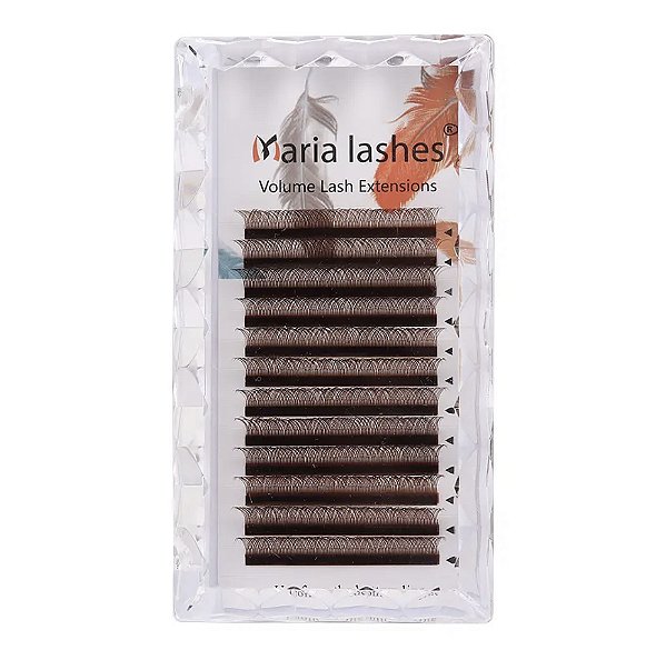 Cílios Maria Lashes YY Curvatura L Marrom – Volume Brasileiro