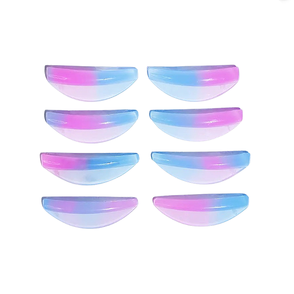 Molde para lash lifting rosa com azul