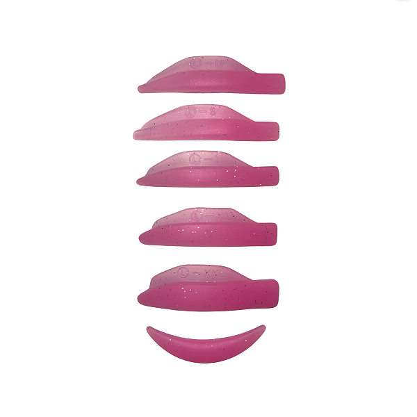 Molde curvatura e projeção lash lifting superior e inferior rosa glitter