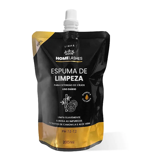 Refil Espuma de Limpeza Cílios 200ml Ph7.0 Home Lashes Uni Lashes