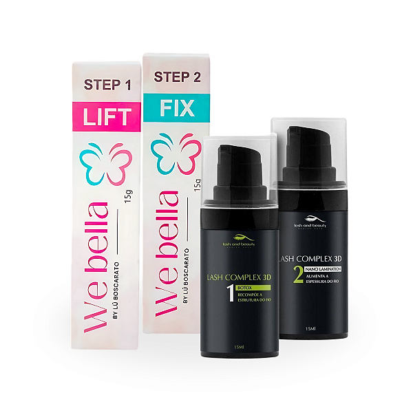 Kit We Bella Passo 1 e 2 + 1 e 2 Complex 3D Lash And Beauty