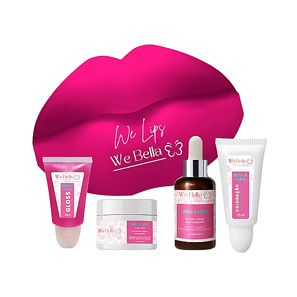 Kit We Bella Lips Hidragloss para Tratamento Labial