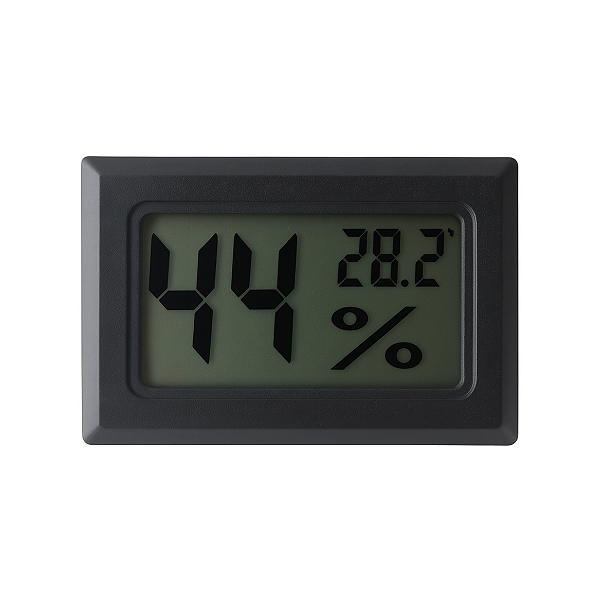 Mini Higrômetro & Termômetro Digital LCD Preto – Monitor de Ambiente