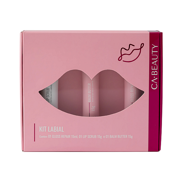 Kit Labial CA Beauty — Hidratação, Esfoliação e Brilho para Lábios Perfeitos