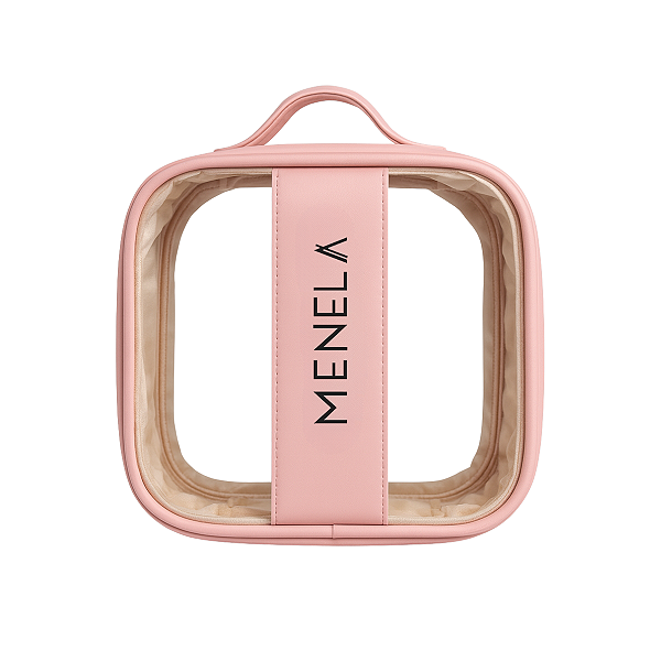 Nécessaire Personalizada Menela — Impermeável PVC com Alça e Detalhe Dourado