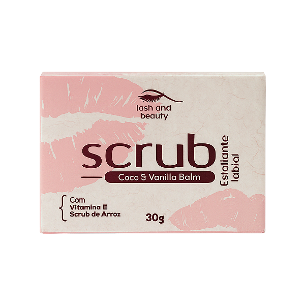 Esfoliante Labial Lash and Beauty 30g Scrub Coco & Vanilla — Nutrição e Renovação Suave
