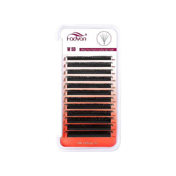 Cílios Fadvan W 5D Curvatura M — Volume Fox e Egípcio Profissional
