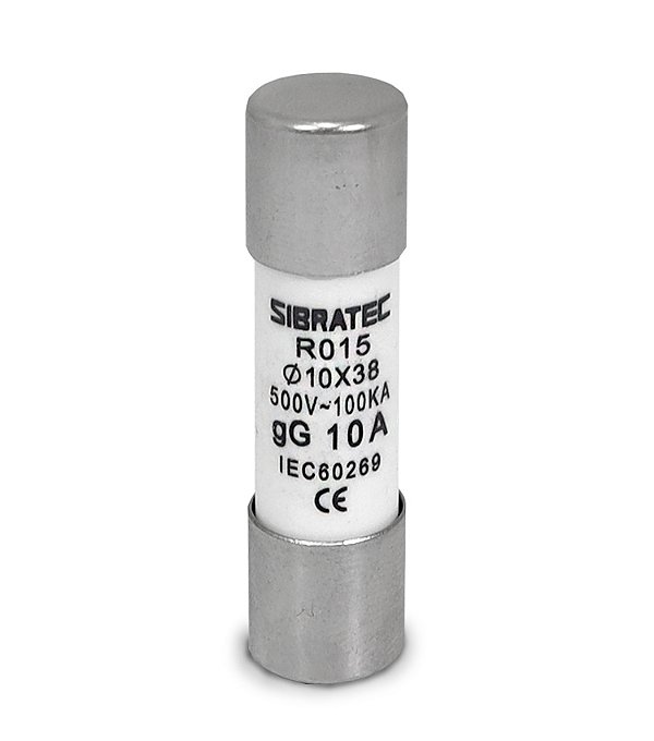Fusível tipo Cartucho Retardado GG RO15 de 10A 500V 100KA 10x38mm