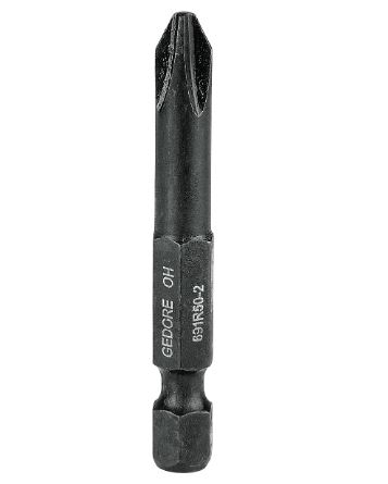 Bits ponteira phillips com encaixe sextavado 1/4", nº 2 x 50,8 mm, 691 R50, GEDORE