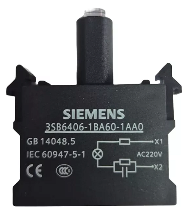 Bloco Led P/ Botão Siemens 220v Branco 3sb6406-1ba60-1aa0 Siemens