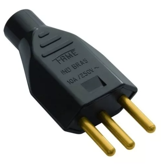 Plug Macho 2p+t 10a Preto - Fame