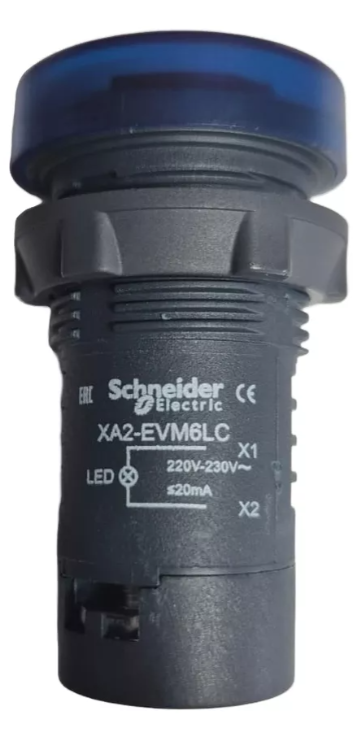 Sinalizador 22mm Led Azul 220VAC XA2EVM6LC Schneider