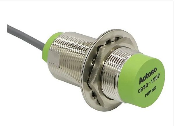 SENSOR CAPACITIVO M30 CR30-15DP NA PNP 10-30Vdc CABO 2m 3 fios - Sn 15mm - AOTORO