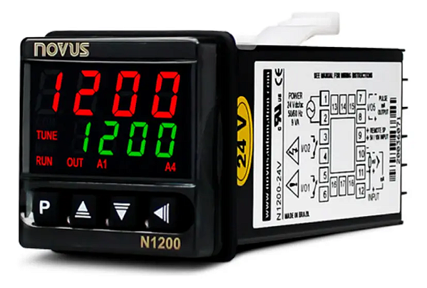 CONTROLADOR DE PROCESSOS N1200 24V PID COM RAMPAS E PATAMARES USB NOVUS 8120200124