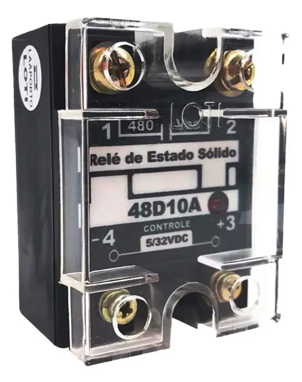 RELE ESTADO SOLIDO LOTI 48D10 10A ENTRADA 5-32VDC SAIDA 24-480VAC