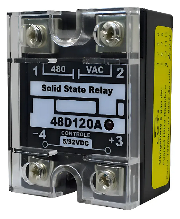 RELE ESTADO SOLIDO LOTI 48D120 120A ENTRADA 5-32VDC SAIDA 24-480VAC