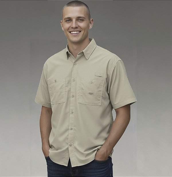 Camisa Adventure Masculina Manga Curta com Proteção UV 50+
