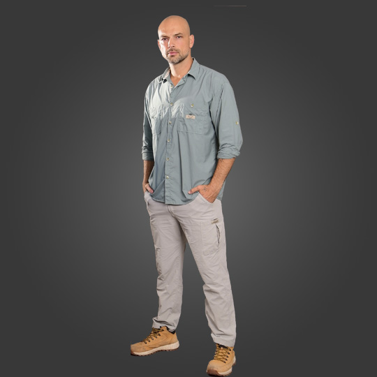 Calça Explorer masculina com elastano e com Proteção Solar UV 50+ 90% Poliamida 10% Elastano