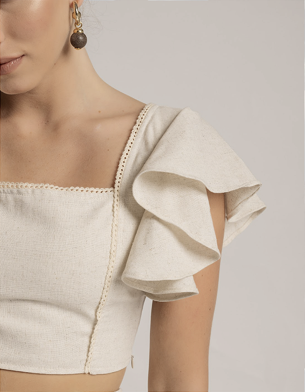 Top Linho Babado | natural