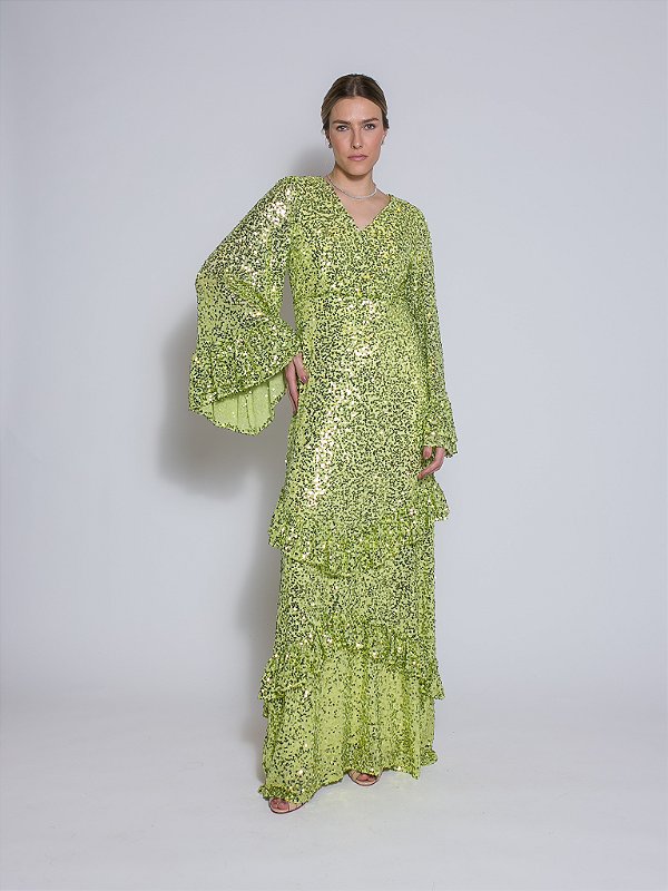 Vestido Cloe Paetê | Verde