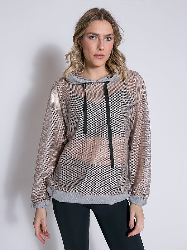 Blusa Tela Biker | Cappuccino