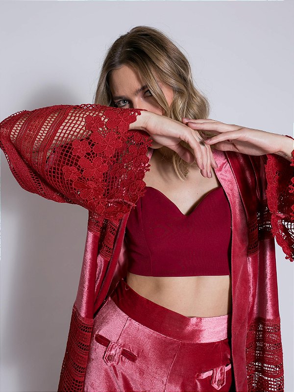 Kimono Veludo | Goiaba