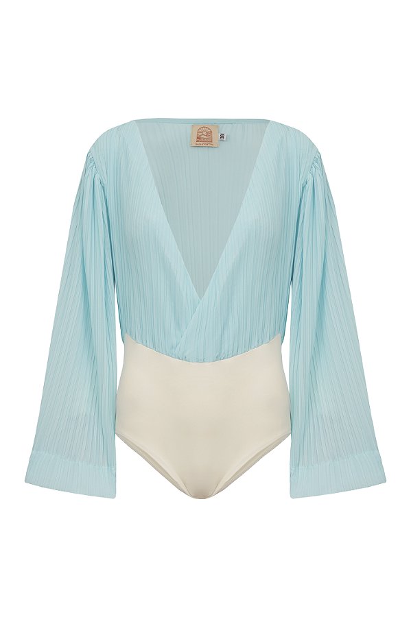 Body Blusa Plissada | Azul