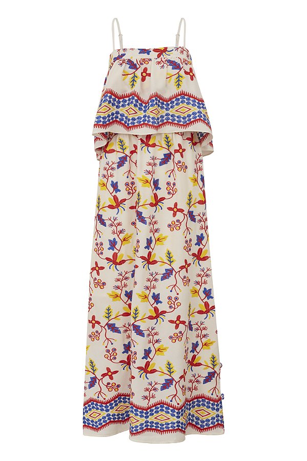 Vestido Semente Regata | Azul e Amarelo