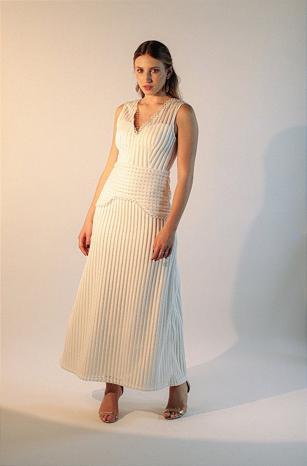Vestido Mia Listrado | Branco