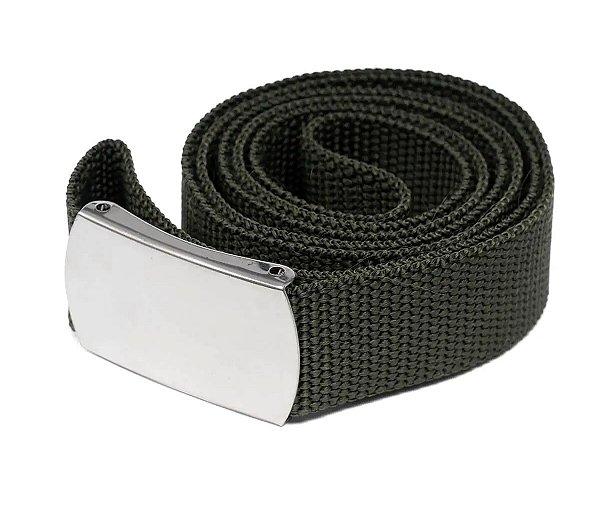 Cinto Nylon PRETO Fivela Duas Garras PRATA