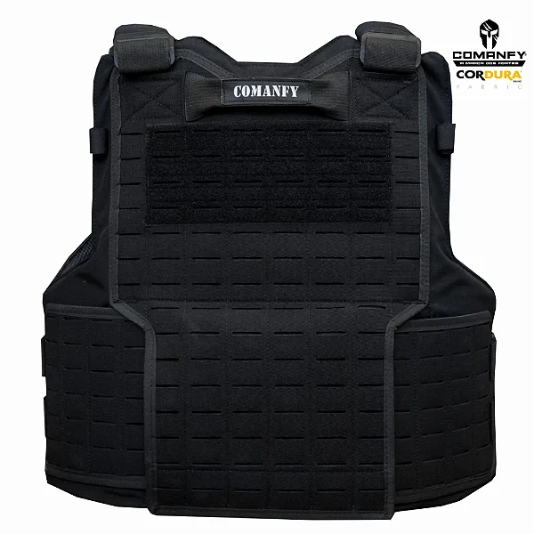 Colete GLADIADOR IIIA Laser Cut ABA LARGA PRETO Comanfy